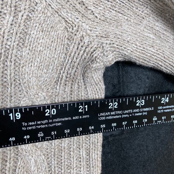 Express Womens Sweater Brown Cable Knitted Mock Neck Long Sleeve Tunic Large - Picture 8 of 12